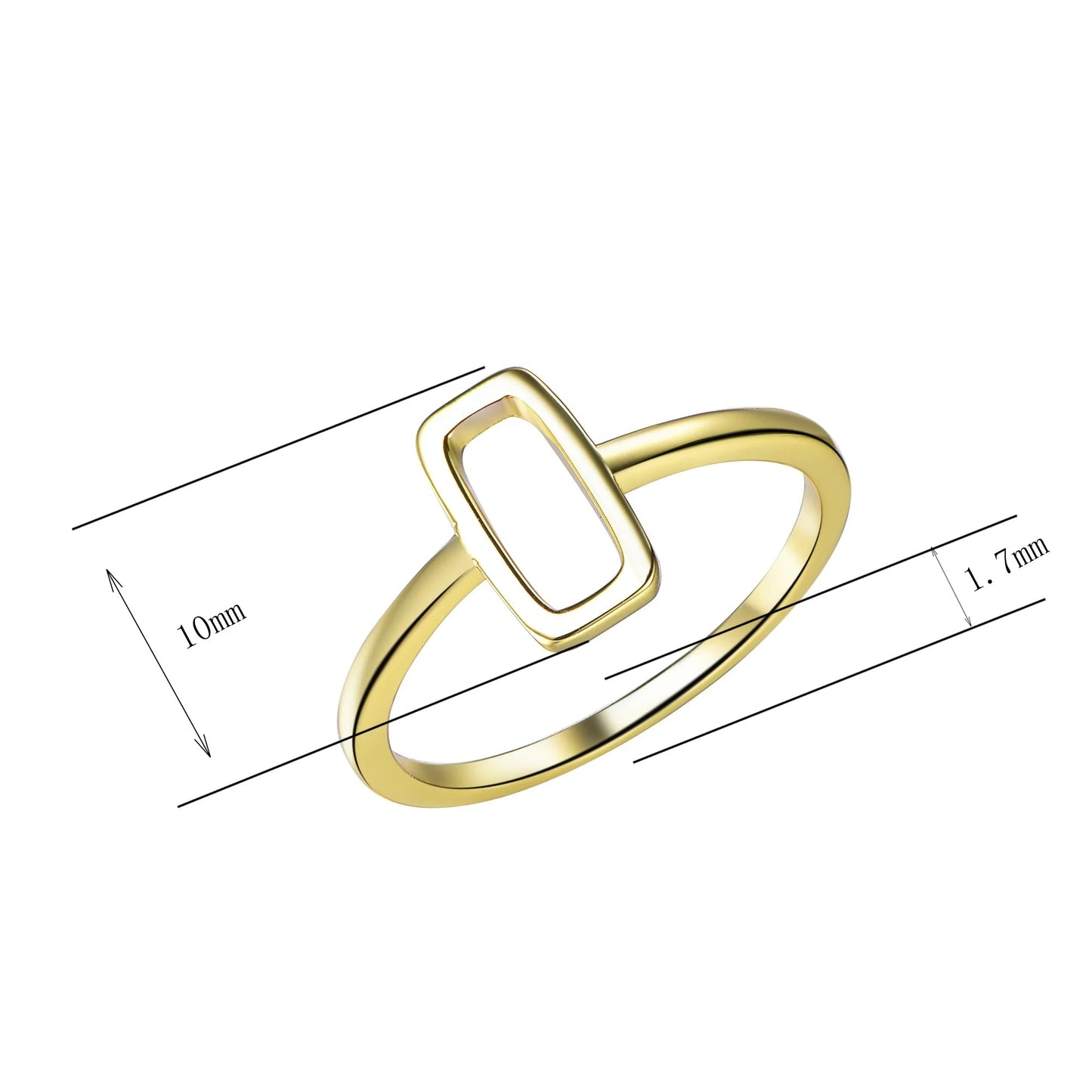 Wholesale Silver Simple Rectangle Personalized Band Rings