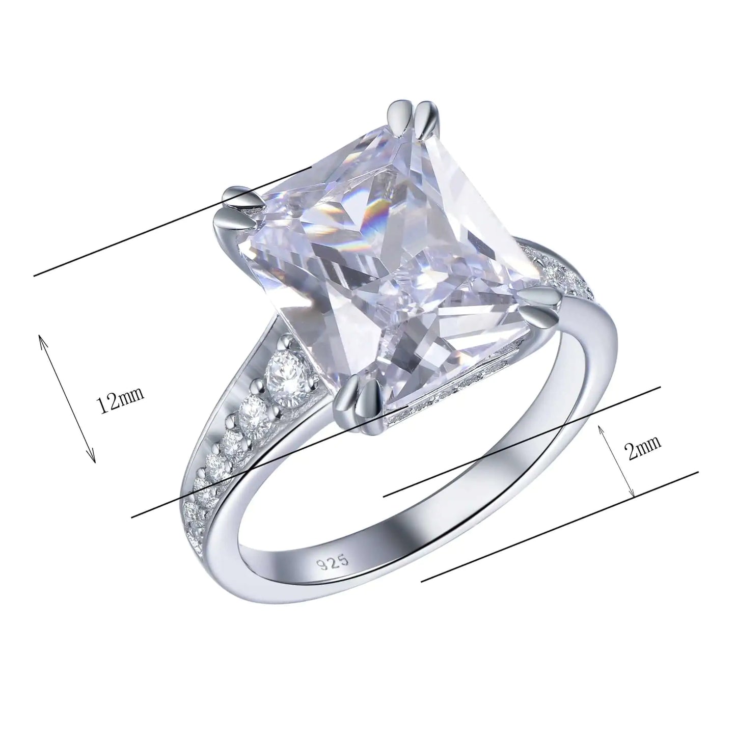 Wholesale Square CZ Lab Grown Radiant Cut Diamond Engagement Rings