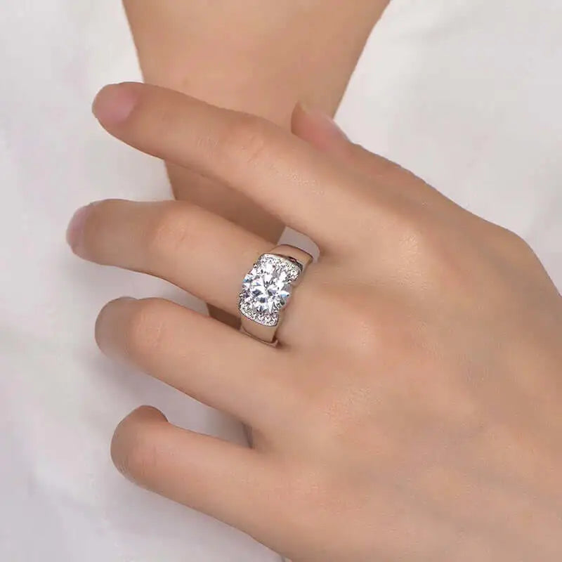 Wholesale White Gold Plated CZ Round Diamond Engagement Ring for Women