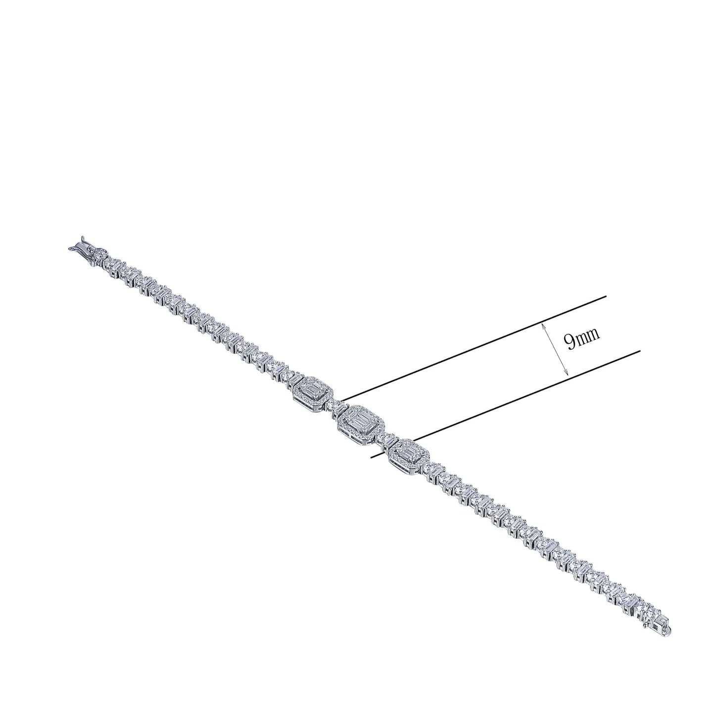 Wholesale lced out Lab Created Diamond Cluster Tennis Bracelet