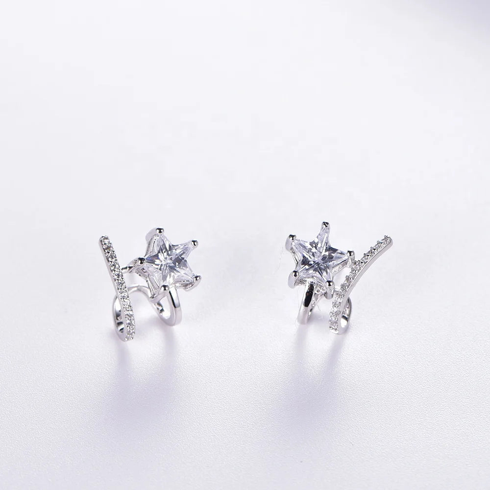 Women clip on earring 925 silver Pierced Ear Clips 925 sterling silver pierced clip on earrings Kirin Jewelry