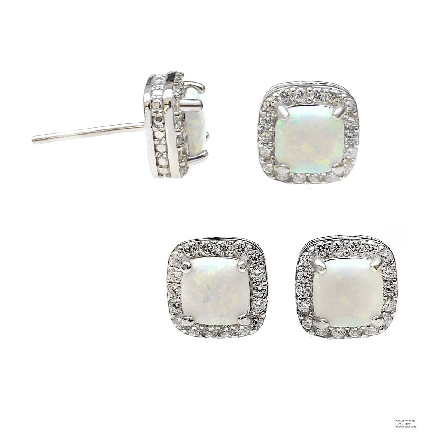 classic vintage fashion jewelry stud earrings 925 sterling silver with 5A zircon Opal diamond gold earrings for Women 925 sterling silver earrings stud earrings Kirin Jewelry