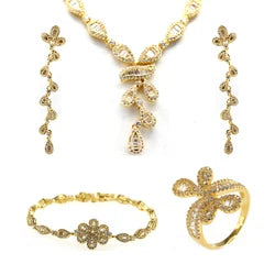 fine jewellery set 925 silver jewelry luxury zirconia jewelry set gold plated Earrings Pendant Ring Bracelet 4pcs jewelry sets Kirin Jewelry