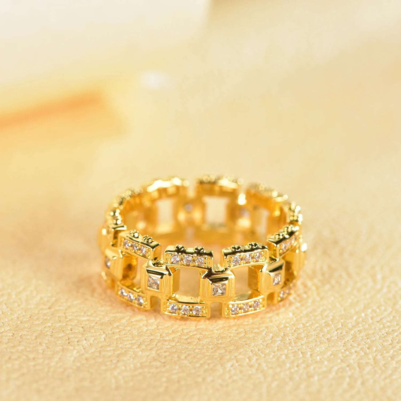 14K & 18K Gold Elegant Ring 3A White Cubic Zirconia Gold Engagement Wedding Ring for Women Fine Jewelry Kirin Jewelry
