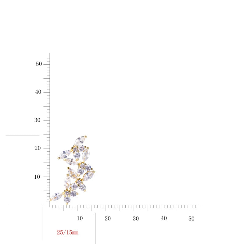 14K Gold Plated Marquise CZ Ear Climber Earrings Wholesale