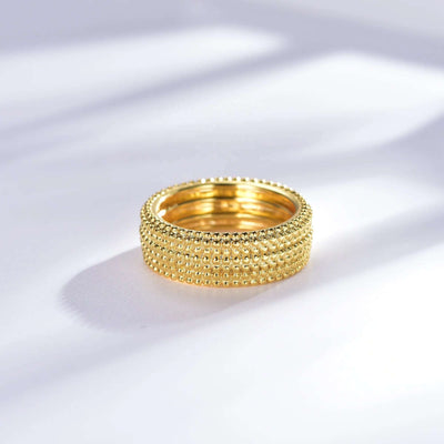 18k gold plated sterling silver diamond band ring anillo de plata 18k gold plated ring 14 karat gold ring Kirin Jewelry