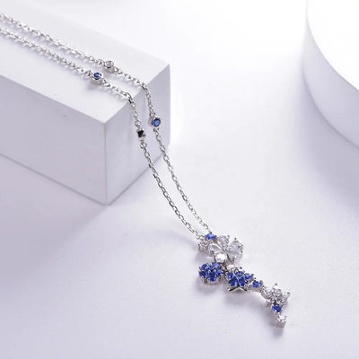 2023 Fashion jewelry women silver chain necklace flower dance necklace pendant charms diamond pendant Kirin Jewelry