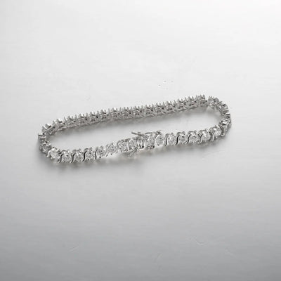 3mm Cubic Zirconia Classic Tennis Bracelet Gold Bracelets for Women  6.5-7.5 Inch Silver Tennis Bracelet Kirin Jewelry