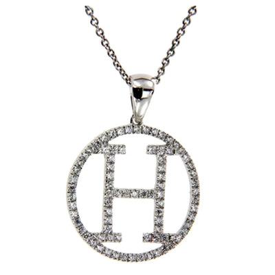 925 Sterling Silver Alphabet Letter H Engagement Pendants Kirin Jewelry