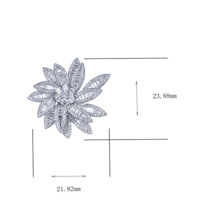 925 Sterling Silver CZ Flower Cluster Stud Earrings