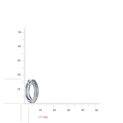 925 Sterling Silver CZ Micro Pave Hoop Earrings