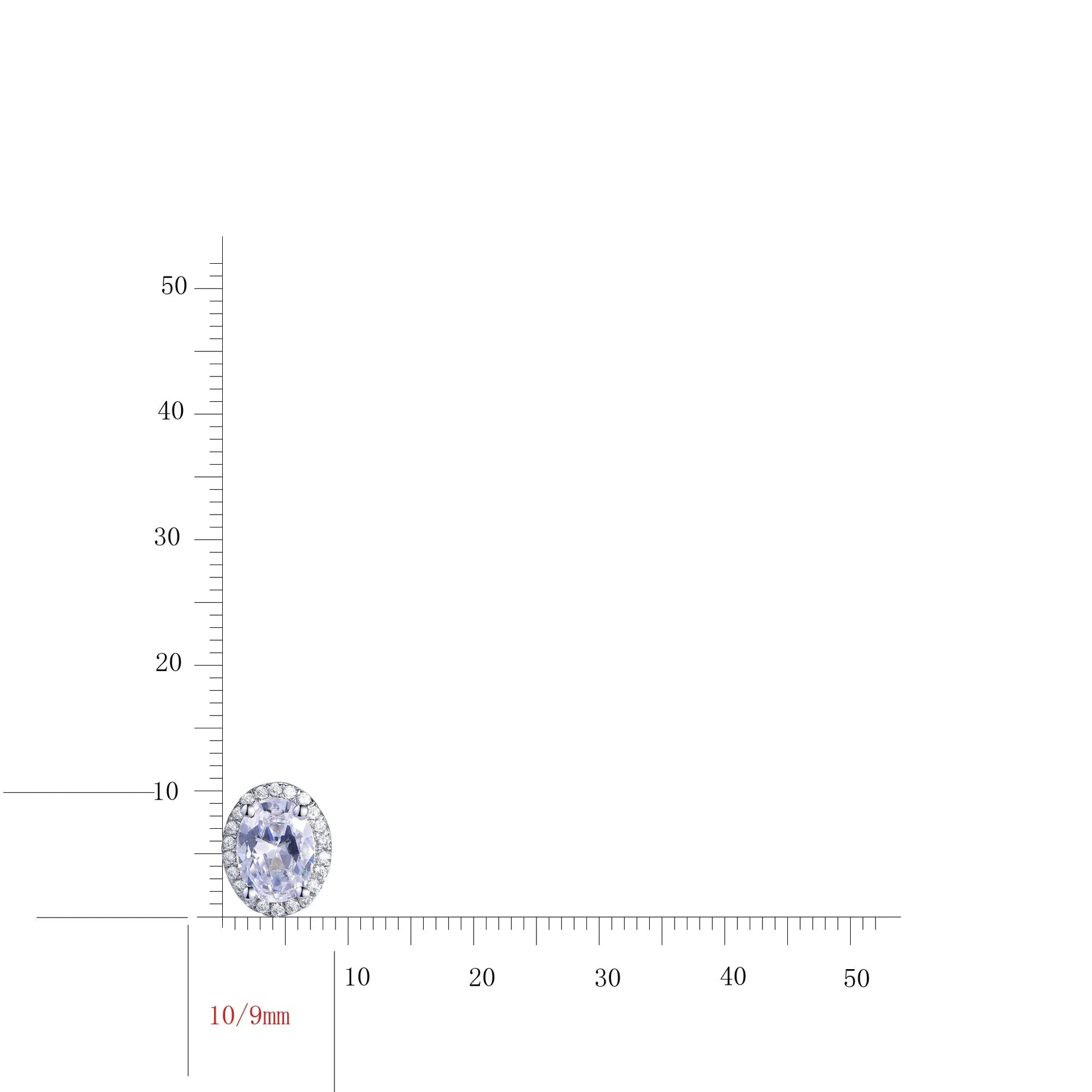 925 Sterling Silver Oval CZ Halo Stud Earrings-Wholesale