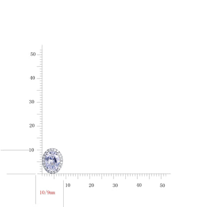 925 Sterling Silver Oval CZ Halo Stud Earrings-Wholesale