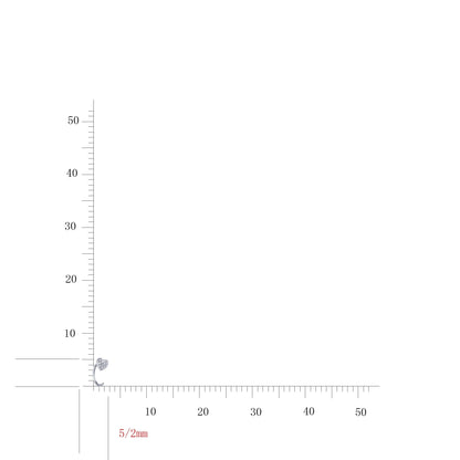 925 Sterling Silver Rhodium Plated CZ Micro Pave Heart Hoop Earrings