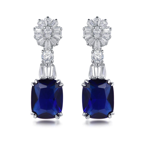 925 Sterling silver earrings fashion small simple earring blue diamond drop earrings Kirin Jewelry