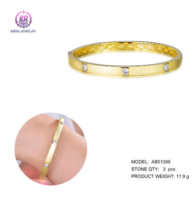925 silver bangle with 14K gold plating 51399 Kirin Jewelry