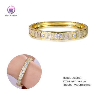 925 silver bangle with 14K gold plating 51534 Kirin Jewelry