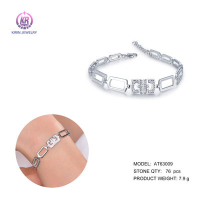 925 silver bracelet with rhodium plating CZ 63009 Kirin Jewelry