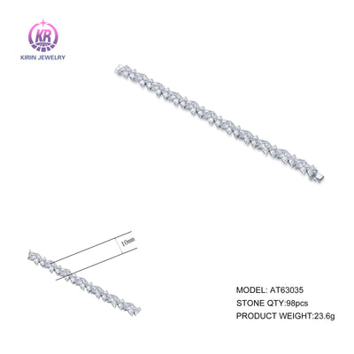 925 silver bracelet with rhodium plating CZ 63035 Kirin Jewelry