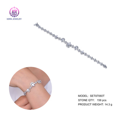 925 silver bracelet with rhodium plating CZ 87060 Kirin Jewelry