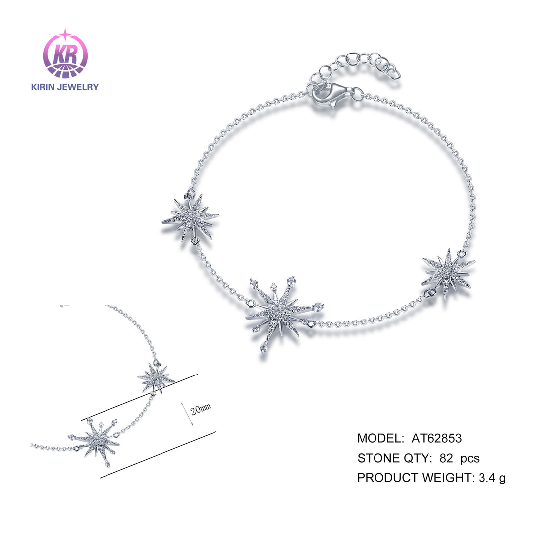 925 silver bracelet with rhodium plating CZ AT62853