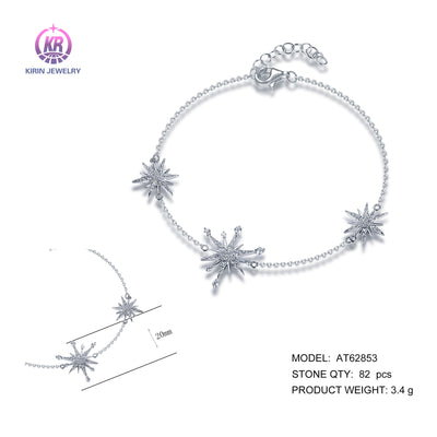 925 silver bracelet with rhodium plating CZ AT62853 Kirin Jewelry