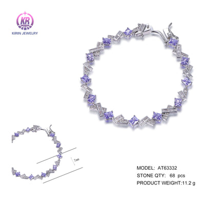 925 silver bracelet with rhodium plating CZ AT63332 Kirin Jewelry