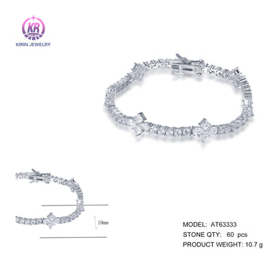 925 silver bracelet with rhodium plating CZ AT63333 Kirin Jewelry