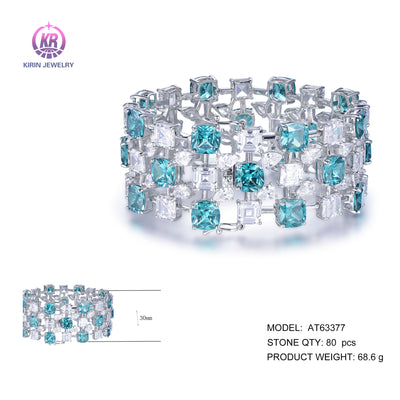 925 silver bracelet with rhodium plating CZ AT63377 Kirin Jewelry