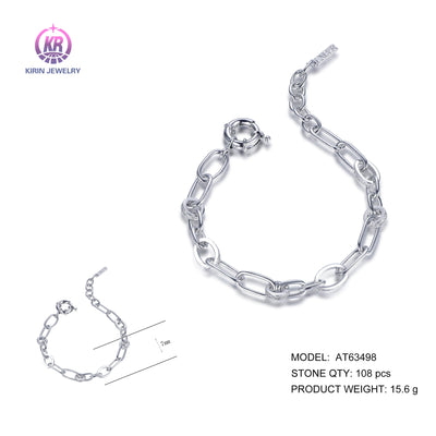 925 silver bracelet with rhodium plating CZ AT63498 Kirin Jewelry