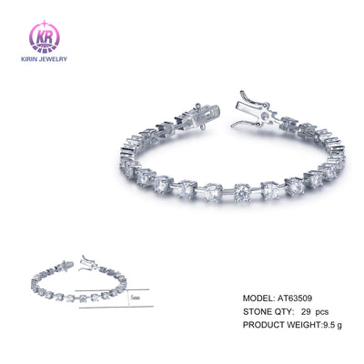925 silver bracelet with rhodium plating CZ AT63509 Kirin Jewelry