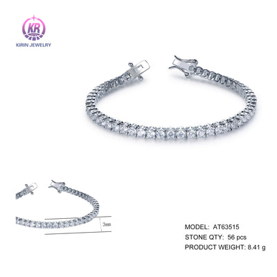 925 silver bracelet with rhodium plating CZ AT63515 Kirin Jewelry
