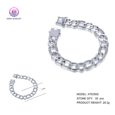 925 silver bracelet with rhodium plating CZ AT63565 Kirin Jewelry