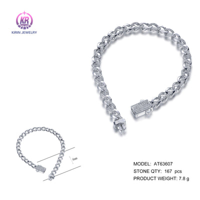 925 silver bracelet with rhodium plating CZ AT63607 Kirin Jewelry