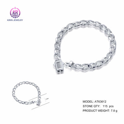 925 silver bracelet with rhodium plating CZ AT63612 Kirin Jewelry