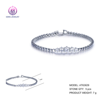 925 silver bracelet with rhodium plating CZ AT63629 Kirin Jewelry