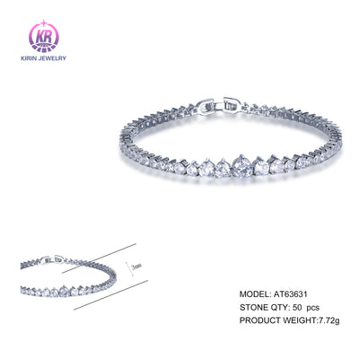 925 silver bracelet with rhodium plating CZ AT63631 Kirin Jewelry