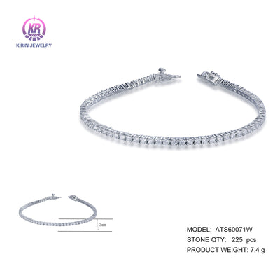 925 silver bracelet with rhodium plating CZ ATS60071W Kirin Jewelry