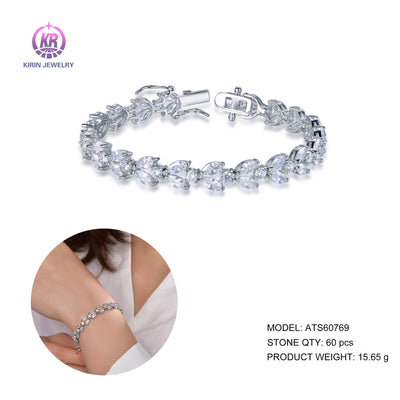 925 silver bracelet with rhodium plating CZ ATS60769 Kirin Jewelry