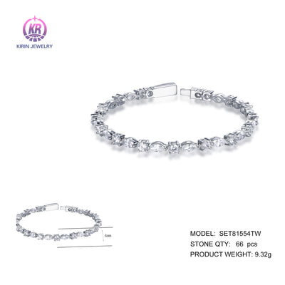 925 silver bracelet with rhodium plating CZ SET81554TW Kirin Jewelry