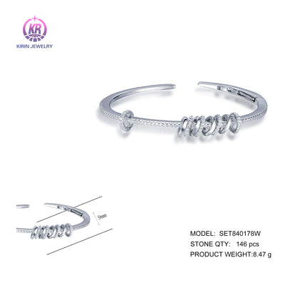 925 silver bracelet with rhodium plating CZ SET84017BW Kirin Jewelry