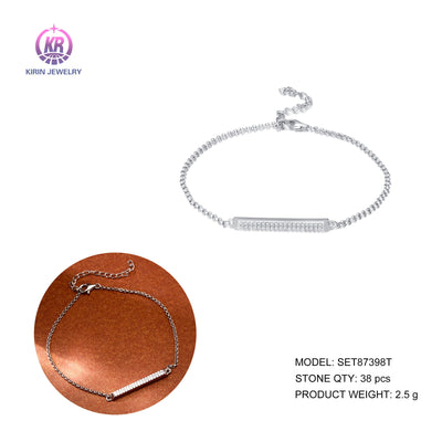 925 silver bracelet with rhodium plating CZ SET87398T-1 Kirin Jewelry
