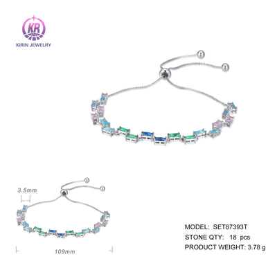 925 silver bracelet with rhodium plating color CZ SET87393T Kirin Jewelry