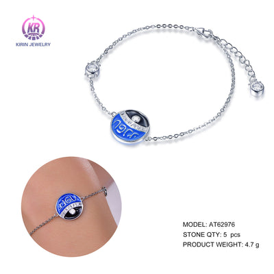 925 silver bracelet with rhodium plating enamel CZ 62976 Kirin Jewelry