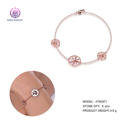 925 silver bracelet with rose gold plating CZ 62971 Kirin Jewelry