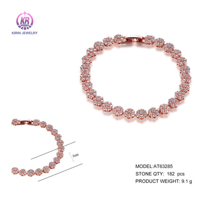 925 silver bracelet with rose gold plating CZ AT63285 Kirin Jewelry