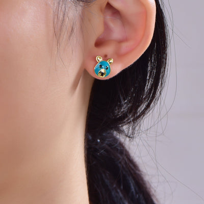 925 silver earrings with 14K gold plating KE33060 Kirin Jewelry