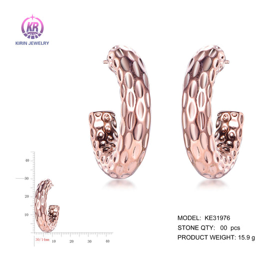 925 silver earrings with rose gold plating KE31976 Kirin Jewelry