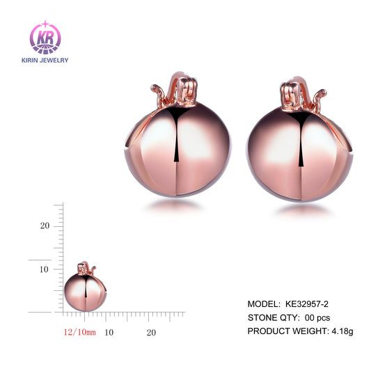 925 silver earrings with rose gold plating KE32957-2 Kirin Jewelry