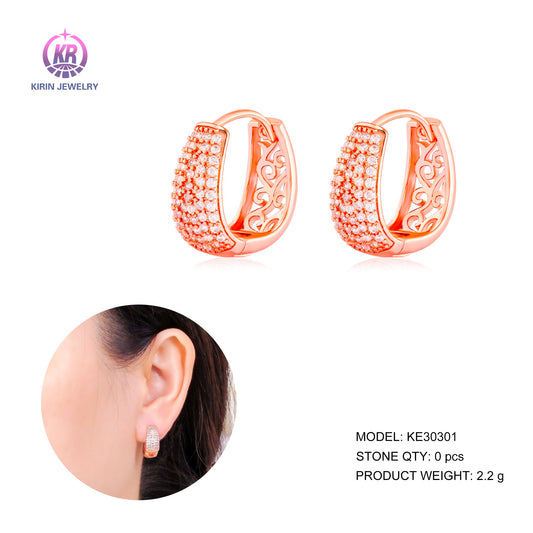 925 silver hoop earring with CZ 30301 Kirin Jewelry
